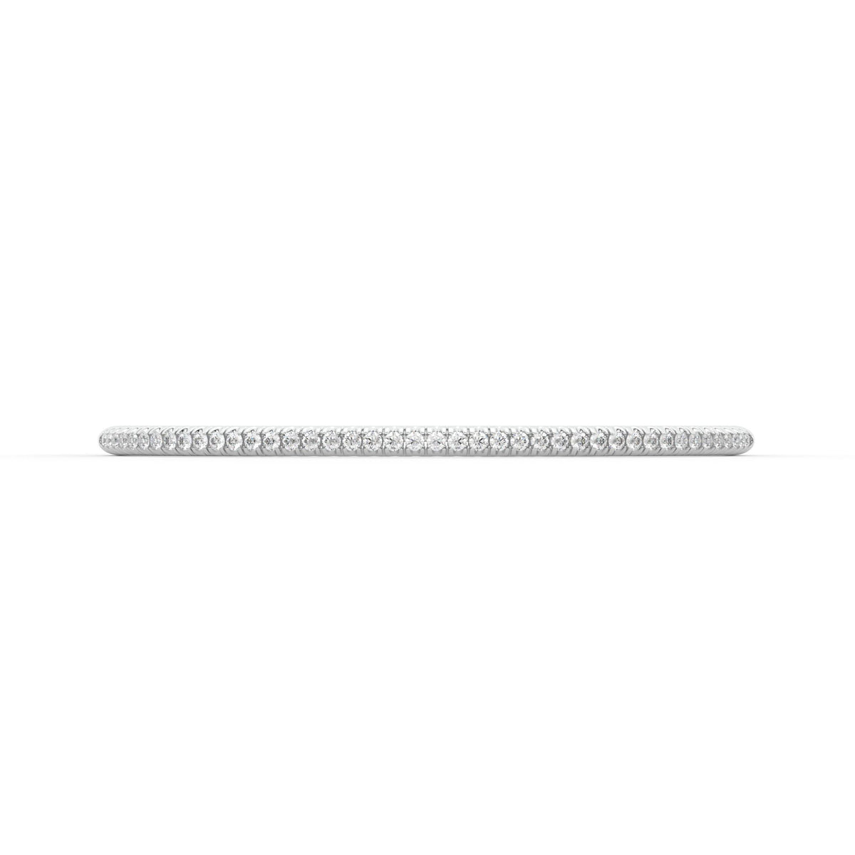 Centuria™ Bangle with Half Pavé White Diamonds, 14K white gold, 18K white gold