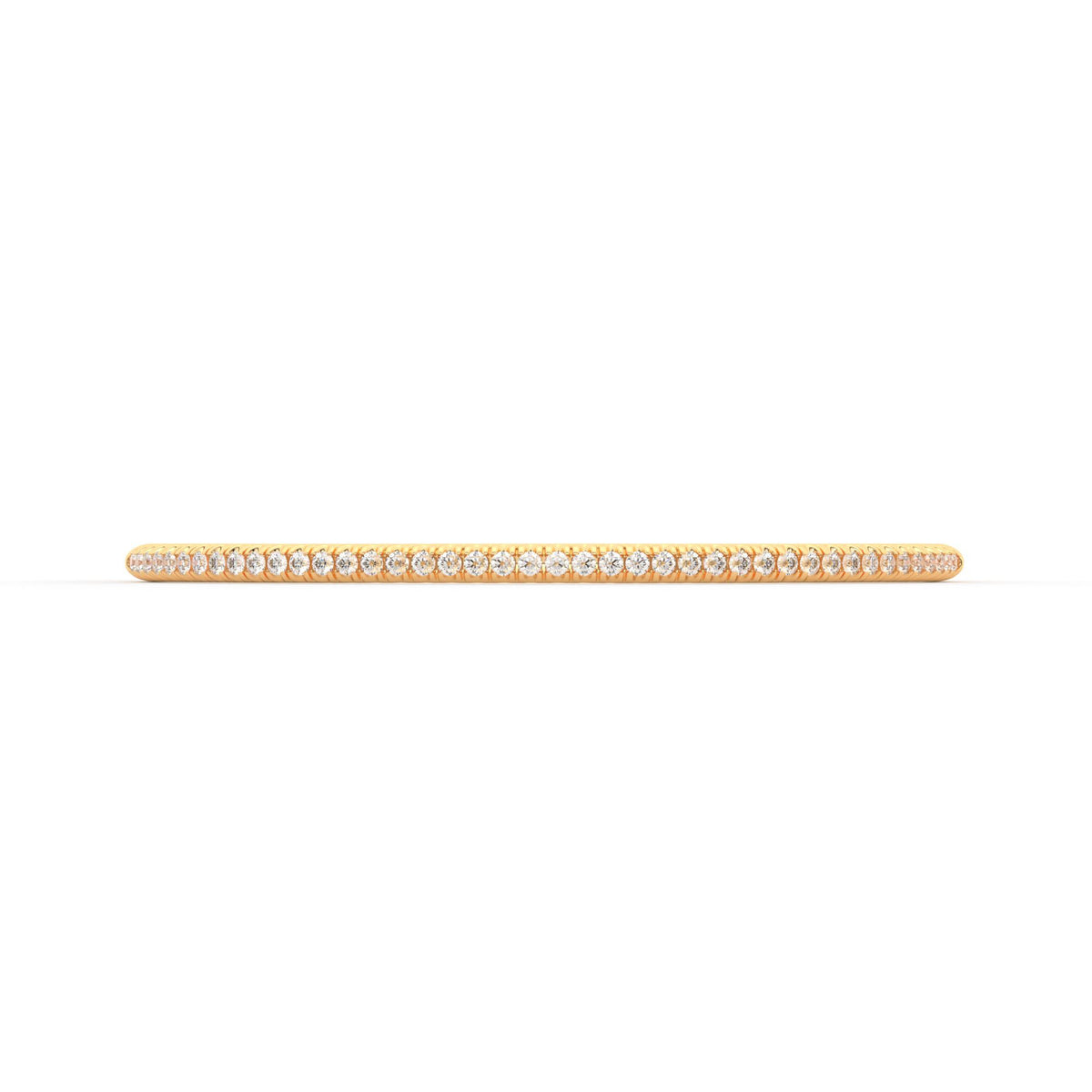 Centuria™ Bangle with Half Pavé White Diamonds, 14K yellow gold, 18K yellow gold