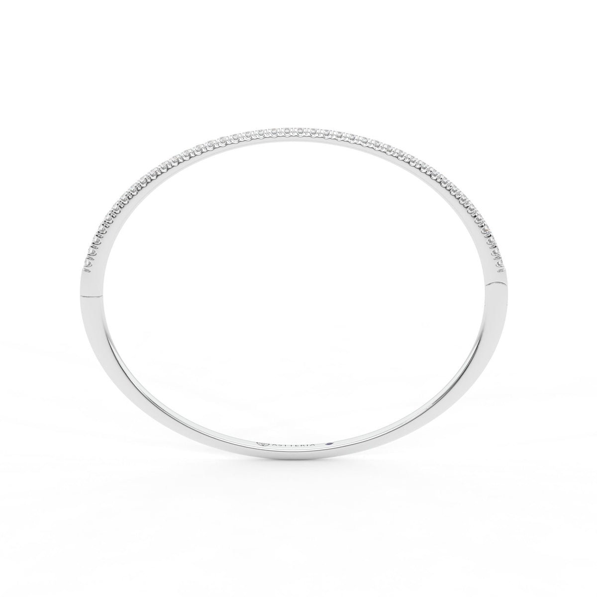 Centuria™ Bangle with Half Pavé White Diamonds, 14K white gold, 18K white gold