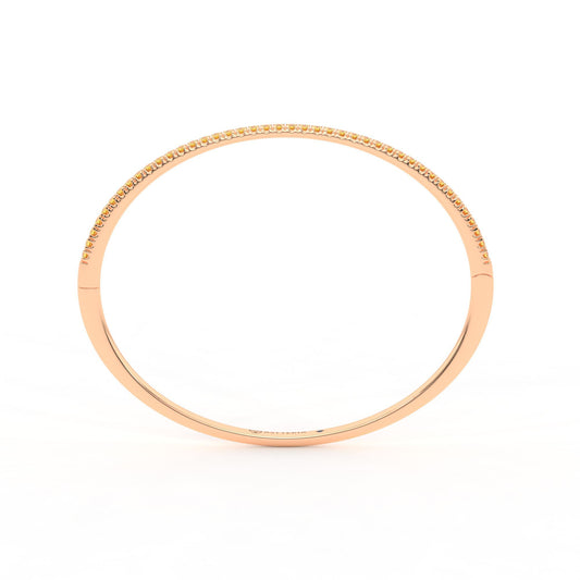 Centuria™ Bangle with Half Pavé yellow diamonds, 14K rose gold, 18K rose gold