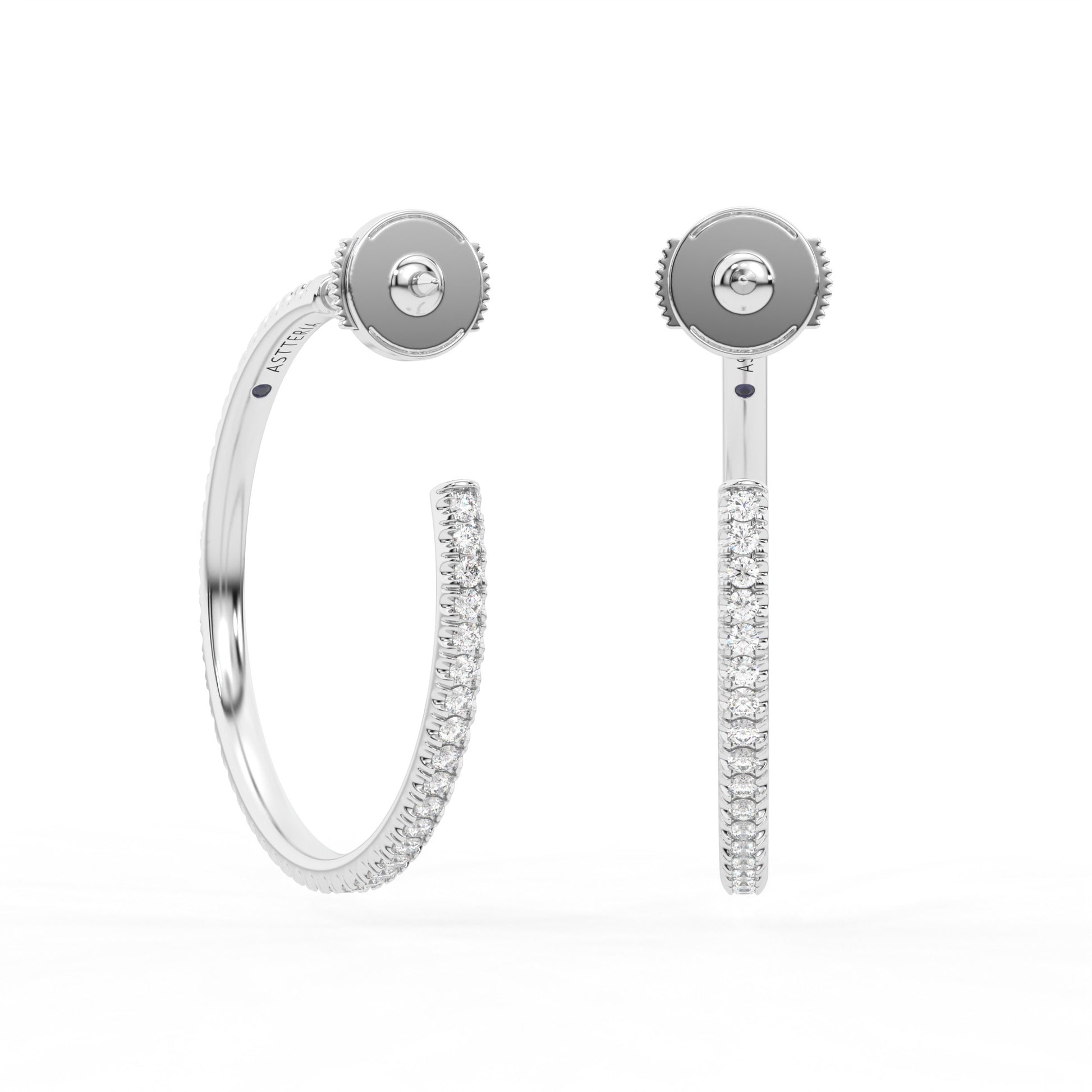 Centuria™ City Hoop diamond earrings, Large, 14K white gold, 18K white gold