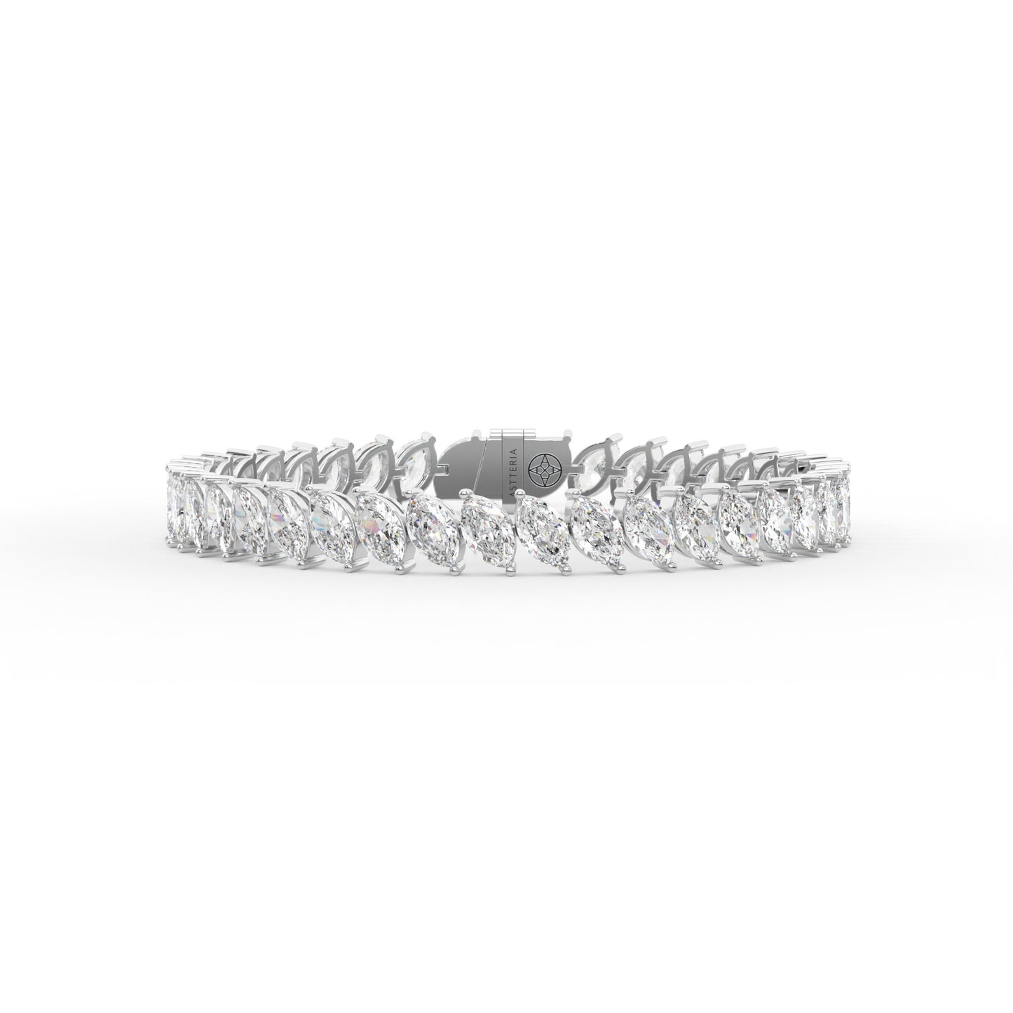 14K white gold, 18K white gold