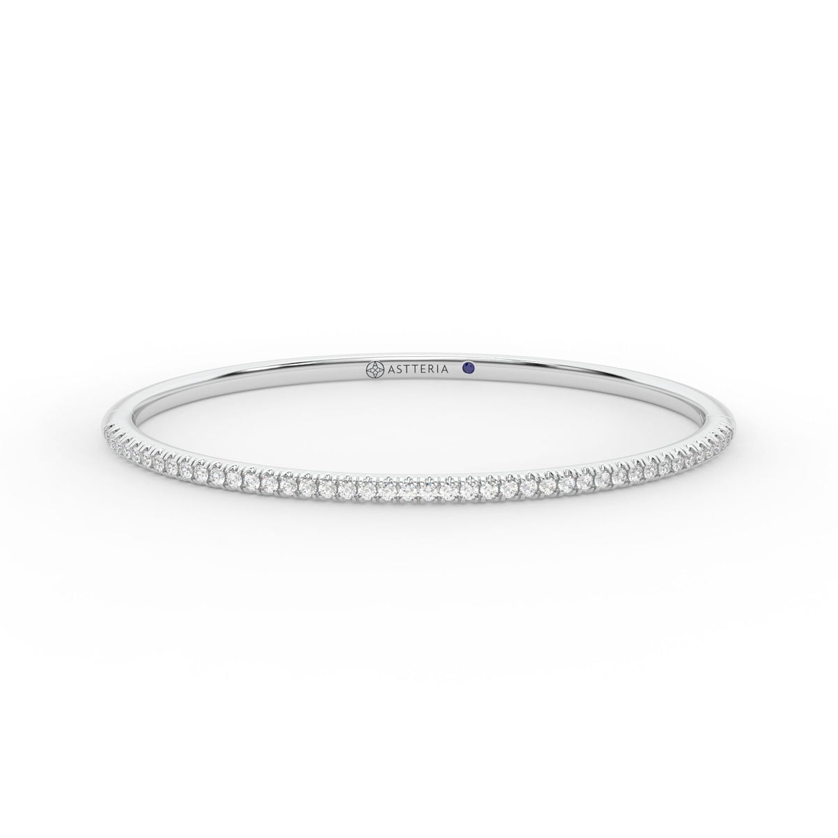 Centuria™ Bangle with Half Pavé White Diamonds, 14K white gold, 18K white gold