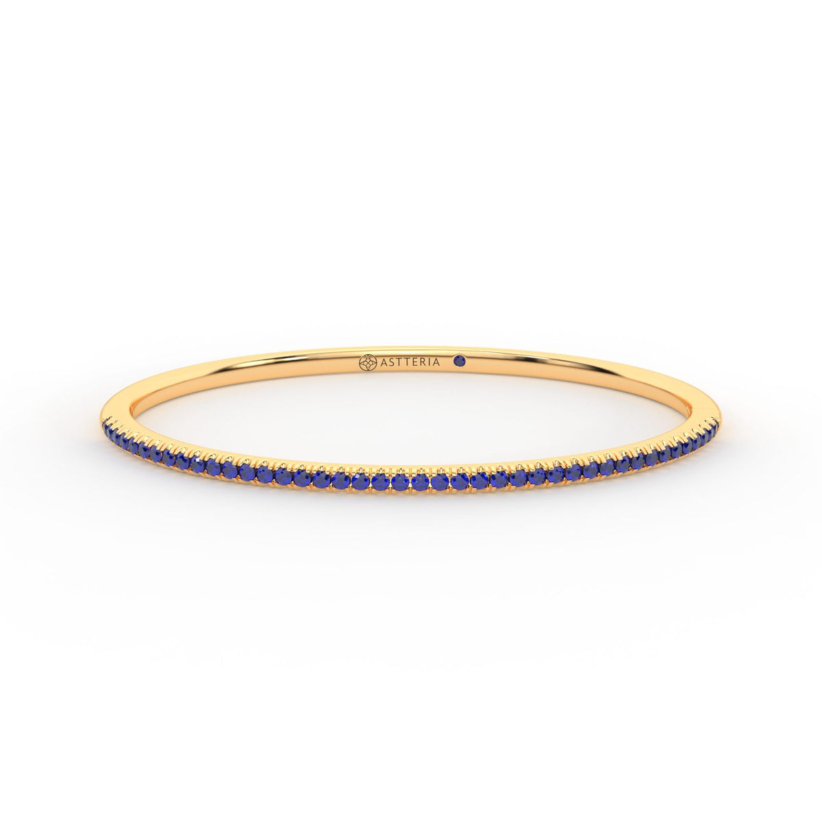 Centuria™ Bangle with Half Pavé blue sapphire, 14K yellow gold, 18K yellow gold