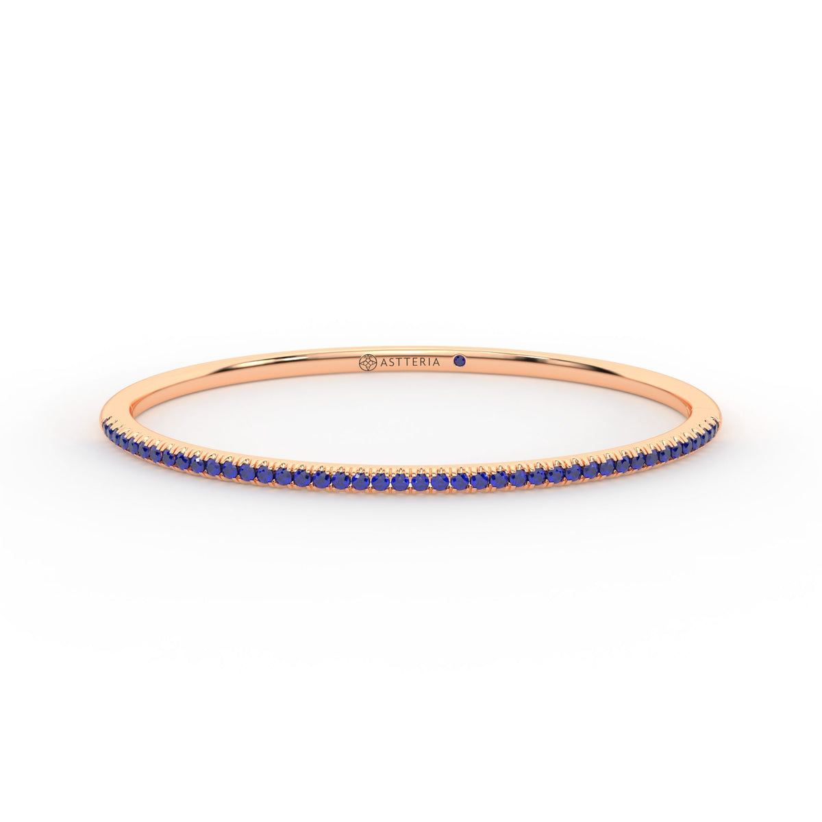 Centuria™ Bangle with Half Pavé blue sapphire, 14K rose gold, 18K rose gold