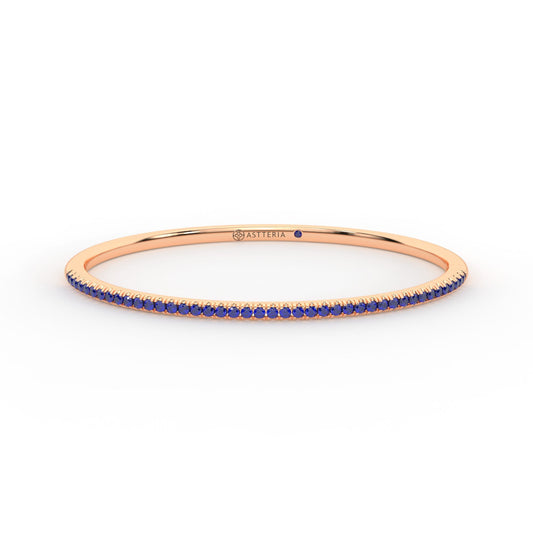 Centuria™ Bangle with Half Pavé blue sapphire, 14K rose gold, 18K rose gold