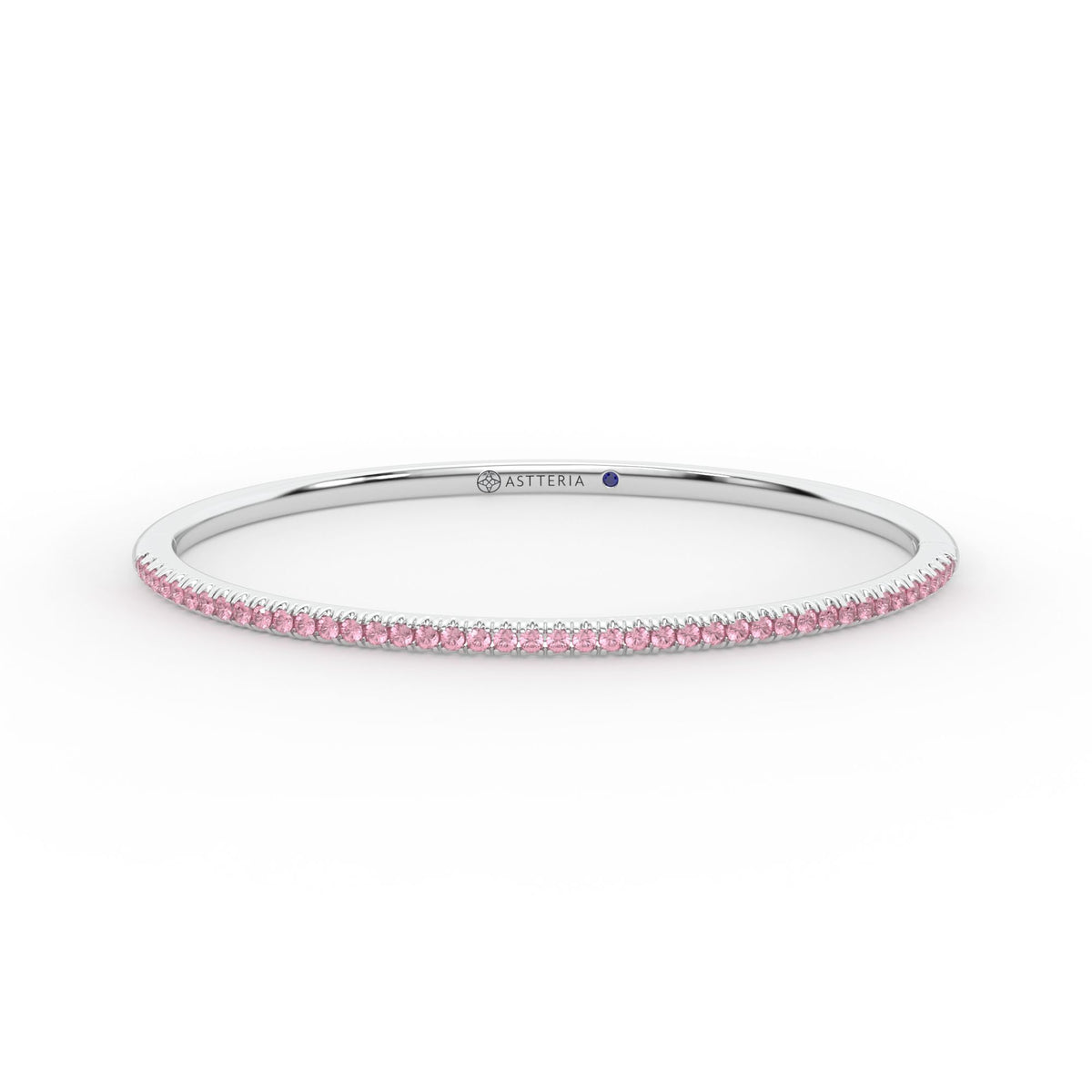 Centuria™ Bangle with Half Pavé pink sapphire, 14K white gold, 18K white gold