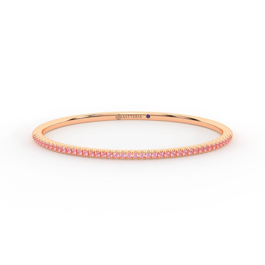 Centuria™ Bangle with Half Pavé pink sapphire, 14K rose gold, 18K rose gold