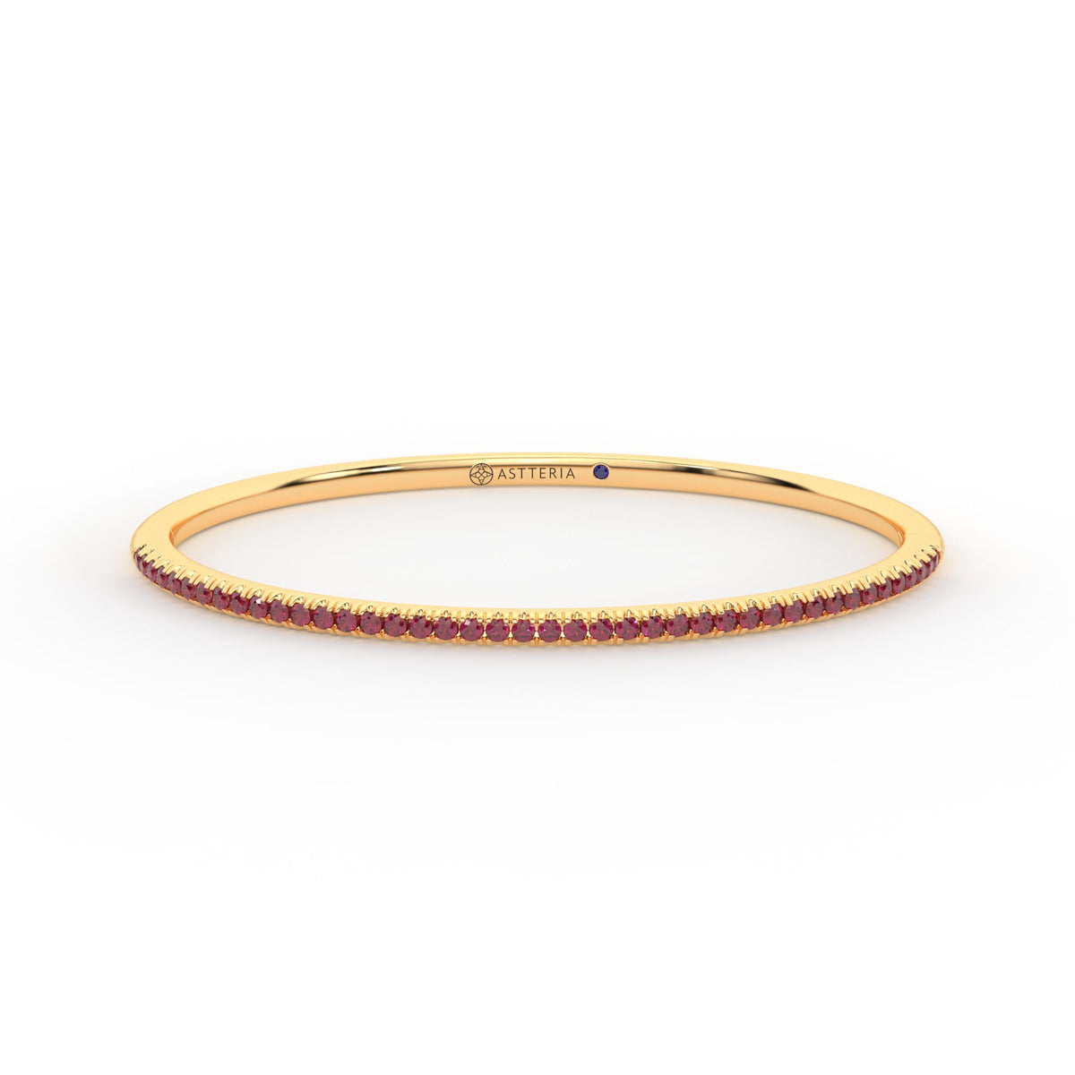Centuria™ Bangle with Half Pavé ruby, 14K yellow gold, 18K yellow gold