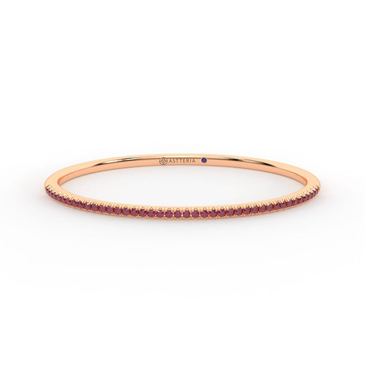 Centuria™ Bangle with Half Pavé ruby, 14K rose gold, 18K rose gold
