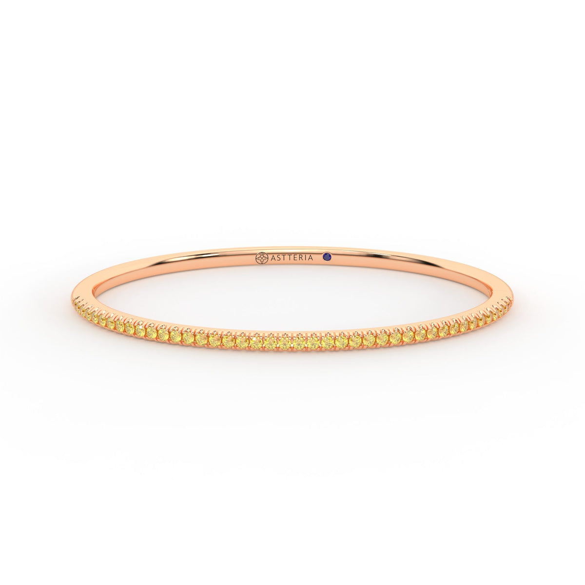 Centuria™ Bangle with Half Pavé yellow diamonds, 14K rose gold, 18K rose gold