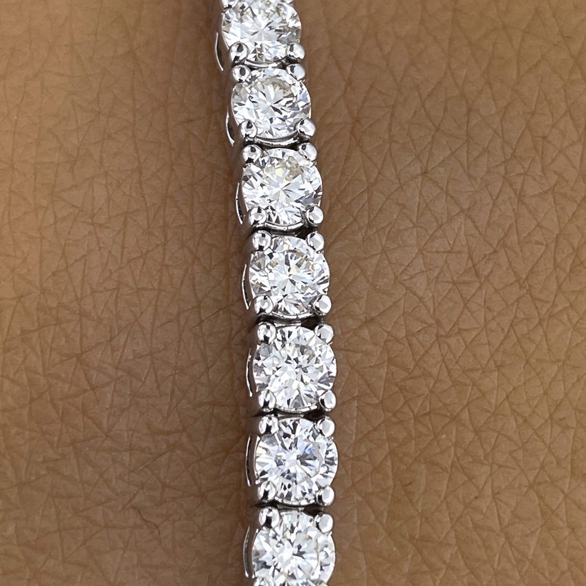 Natural 7.60 Ct. TW Diamond Tennis Bracelet, 14K White Gold
