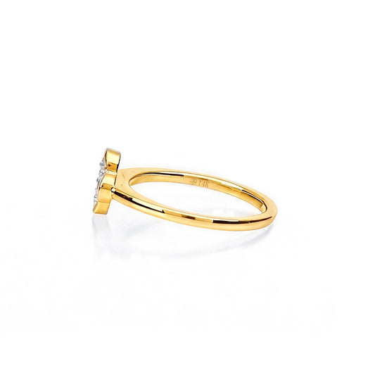 Natural 0.33 Ct. TW Diamond Clover Ring in Yellow Gold , 14K Yellow Gold, 18K Yellow Gold