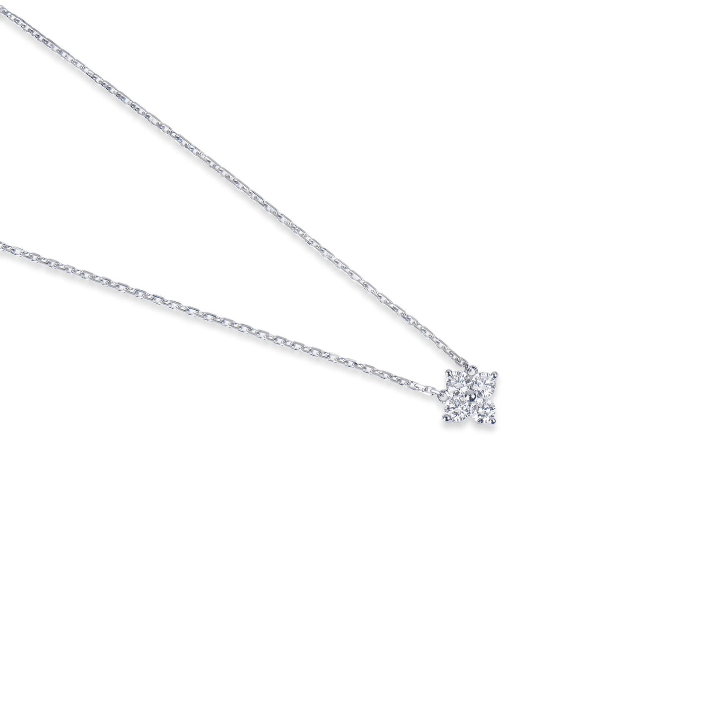 Natural 0.34 Ct. TW Diamond Clover Pendant in White Gold, 14K White Gold, 18K White Gold