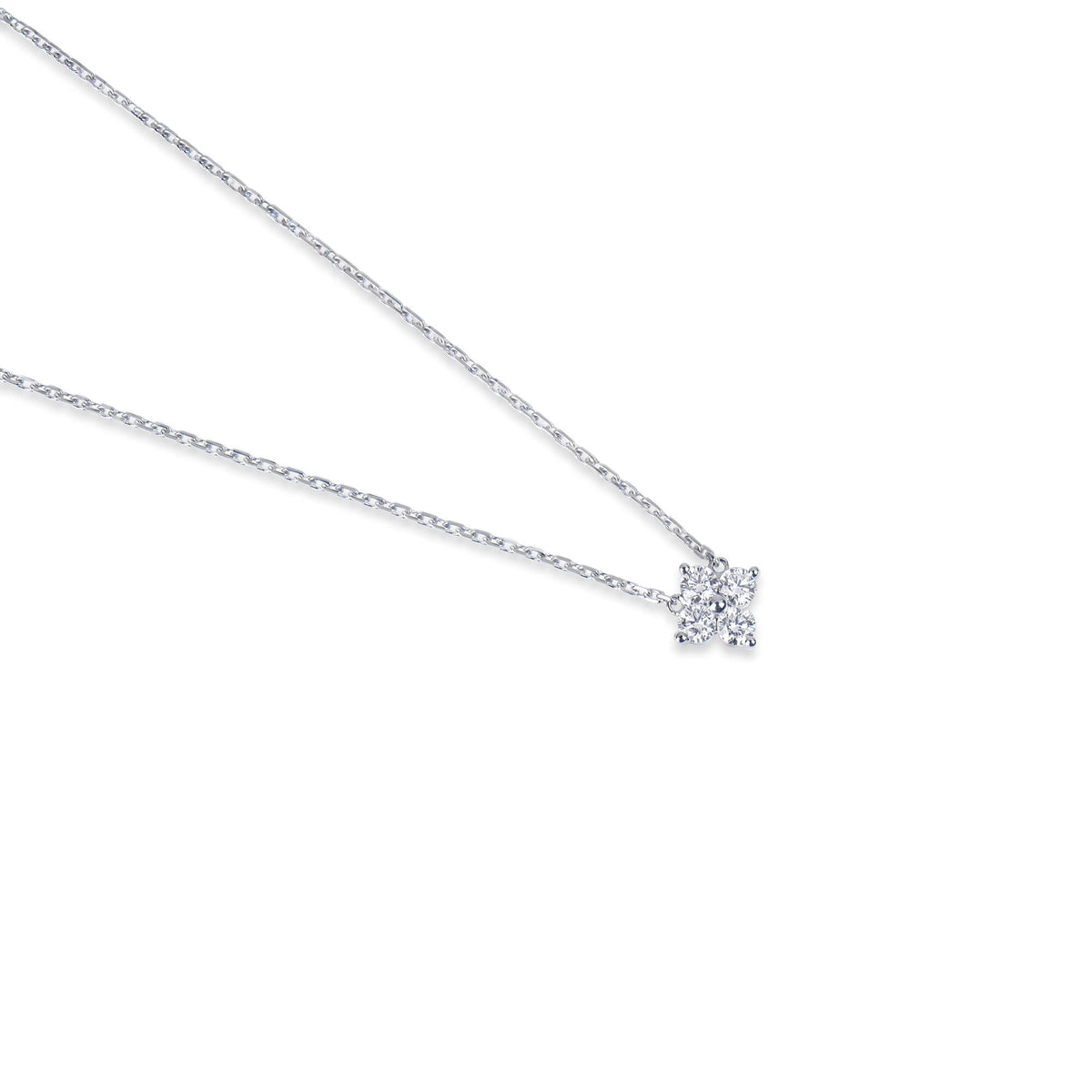 Natural 0.34 Ct. TW Diamond Clover Pendant in White Gold, 14K White Gold, 18K White Gold