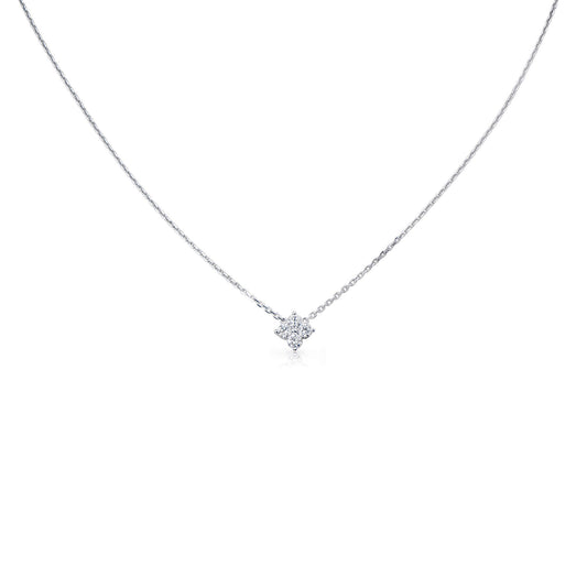 Natural 0.34 Ct. TW Diamond Clover Pendant in White Gold, 14K White Gold, 18K White Gold
