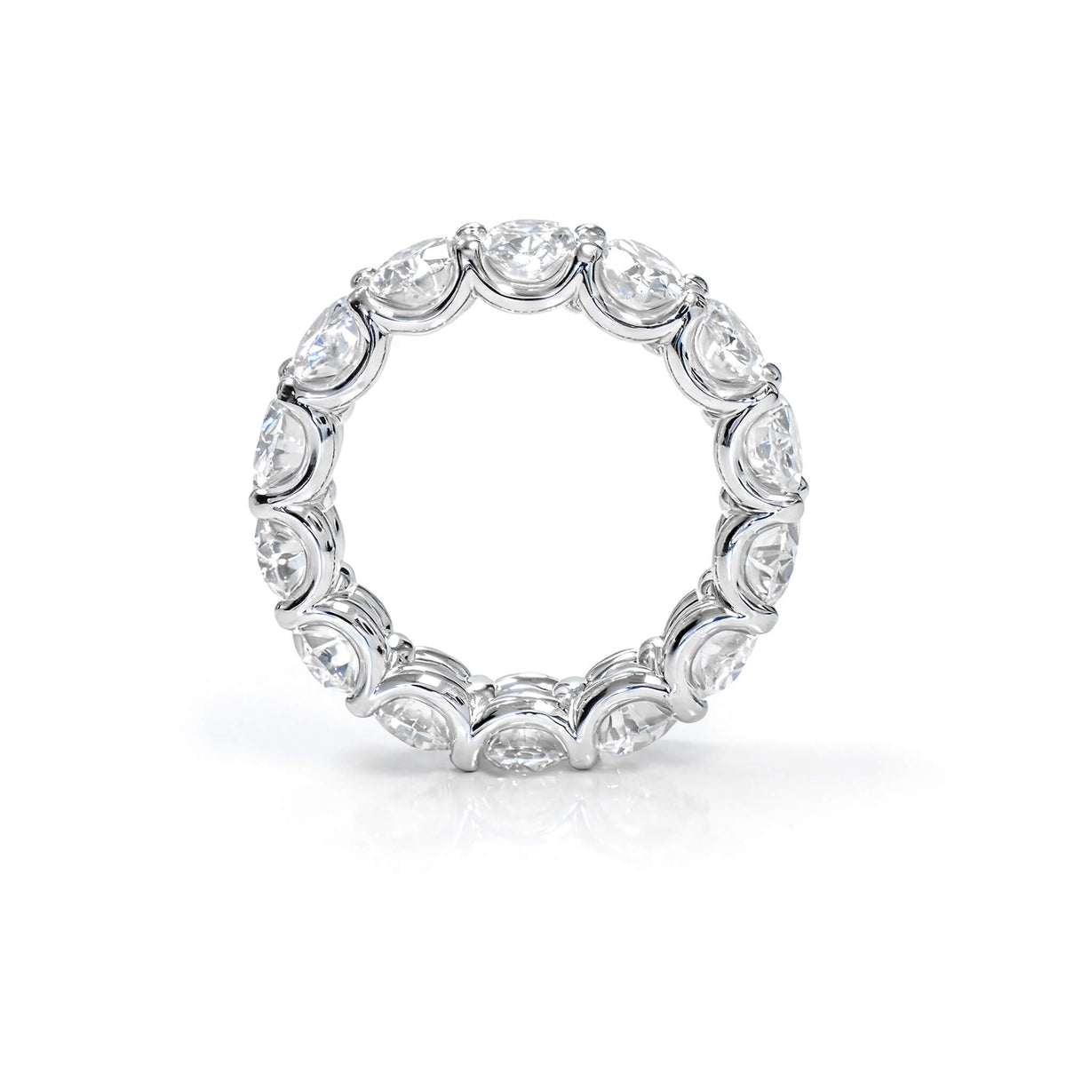 Natural 7.11 Ct. TW Oval-Cut Diamond Eternity Ring, 18K White Gold
