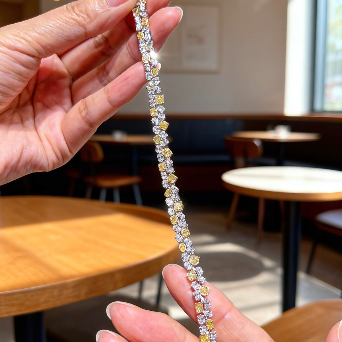 Natural Fancy Yellow Diamond Bracelet, 18K White & Yellow Gold, 12.21 Ct. TW