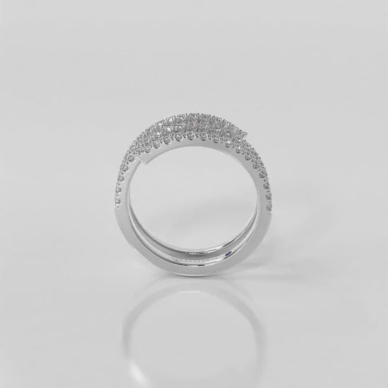 Centuria™ half eternity spiral diamond ring, 14K white gold, 18K white gold