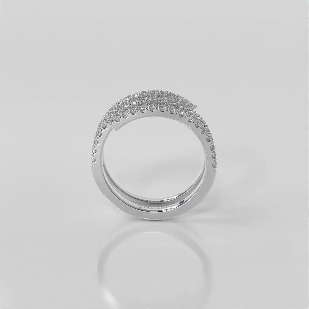 Centuria™ half eternity spiral diamond ring, 14K white gold, 18K white gold