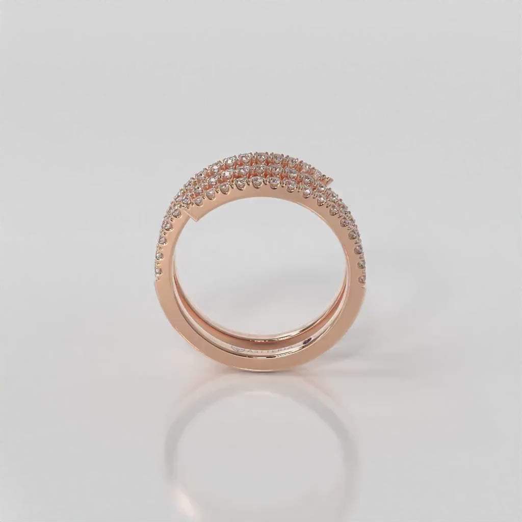 Centuria™ half eternity spiral diamond ring, 14K white gold, 18K white gold