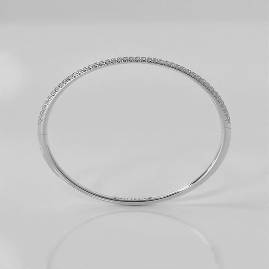 Centuria™ Bangle with Half Pavé White Diamonds, 14K white gold, 18K white gold