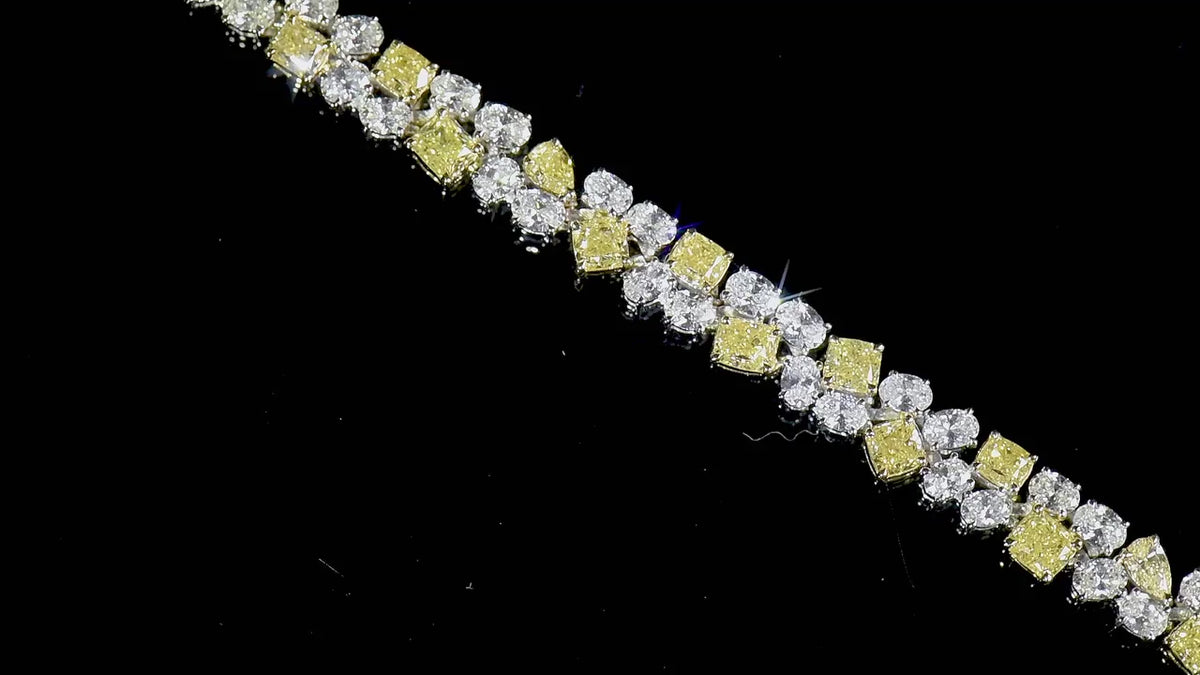 Natural Fancy Yellow Diamond Bracelet, 18K White & Yellow Gold, 12.21 Ct. TW